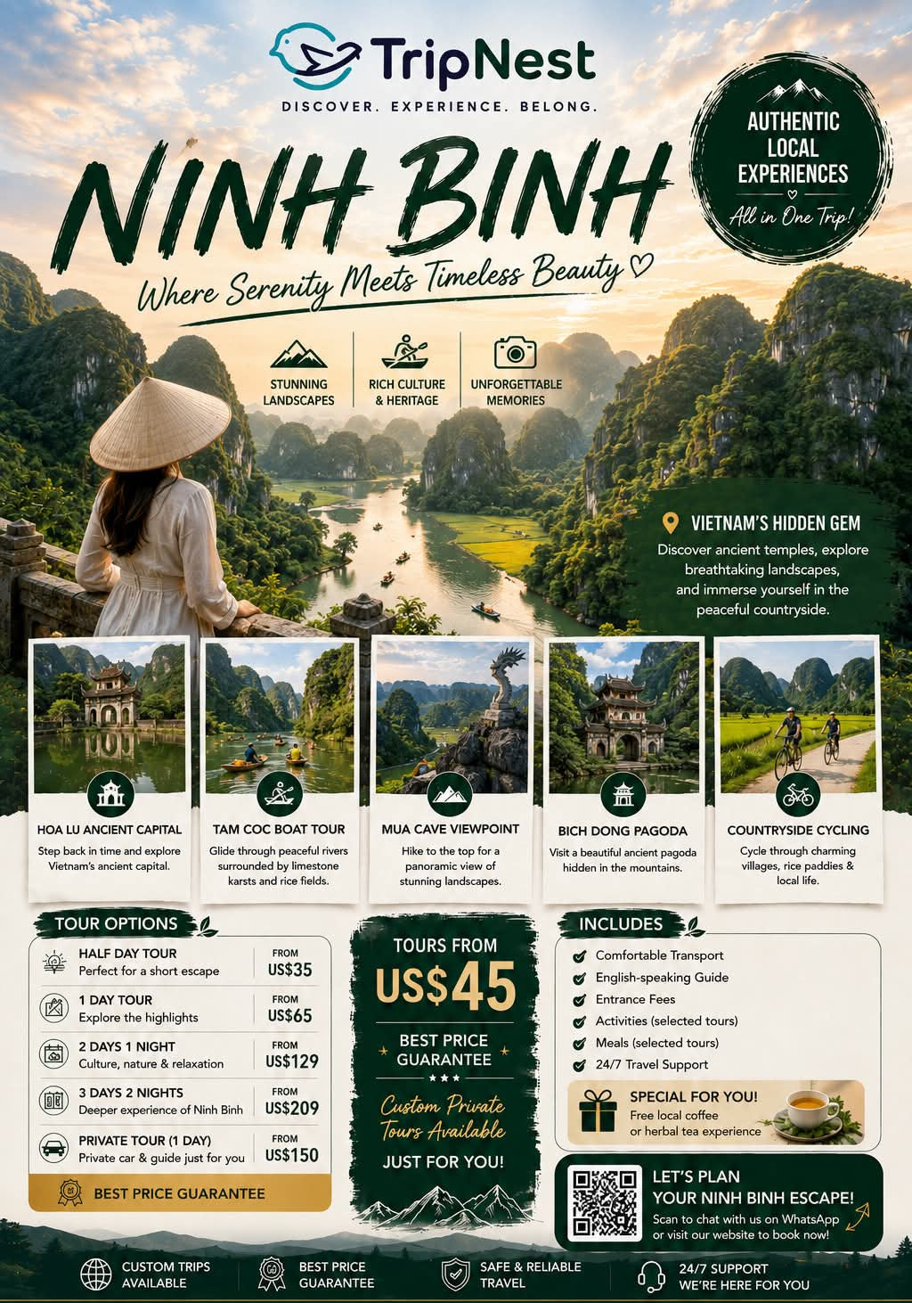 Ninh Binh Discovery | Hoa Lu, Tam Coc & Mua Cave Experience